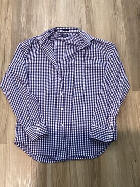 J. Crew Blue & White Gingham Dress Shirt